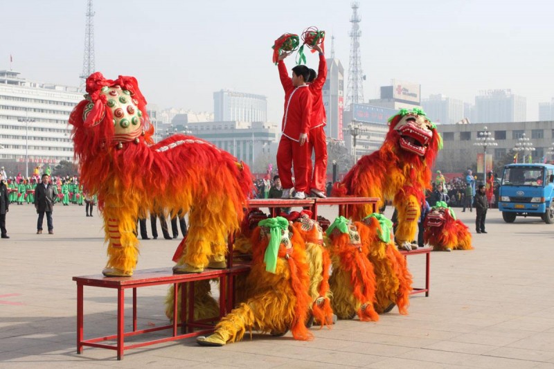 成都开业庆典 ​中国传统文化的舞狮表演