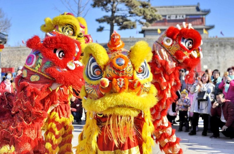 成都舞狮庆典 中国的传统舞龙